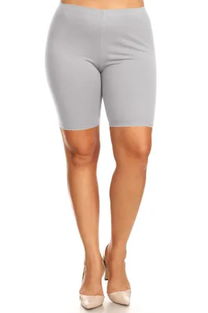 Plus Size Casual Comfy Workout Yoga Basic Solid Biker Shorts Pants P767 $5Each