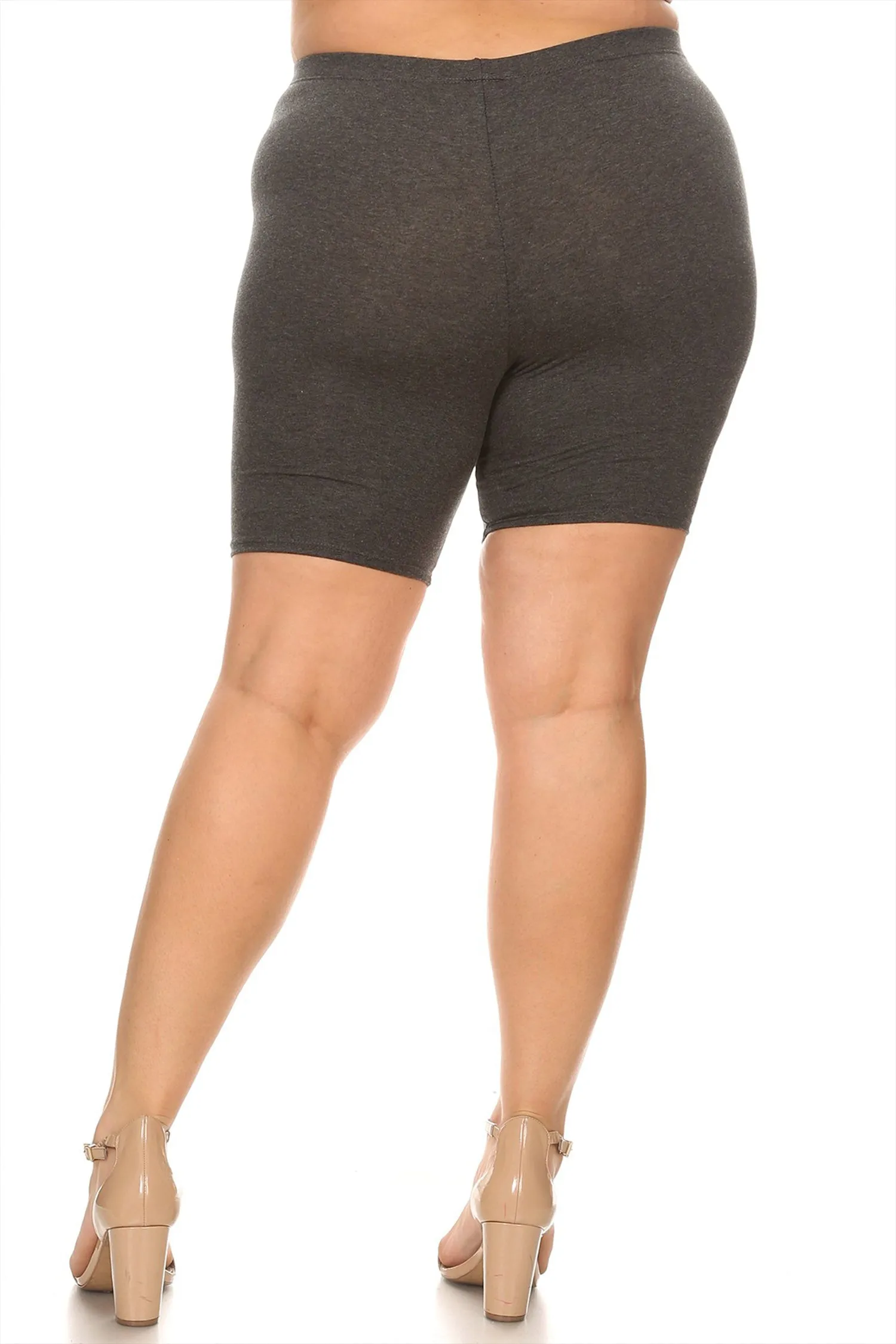 Plus Size Casual Comfy Workout Yoga Basic Solid Biker Shorts Pants P767 $5Each