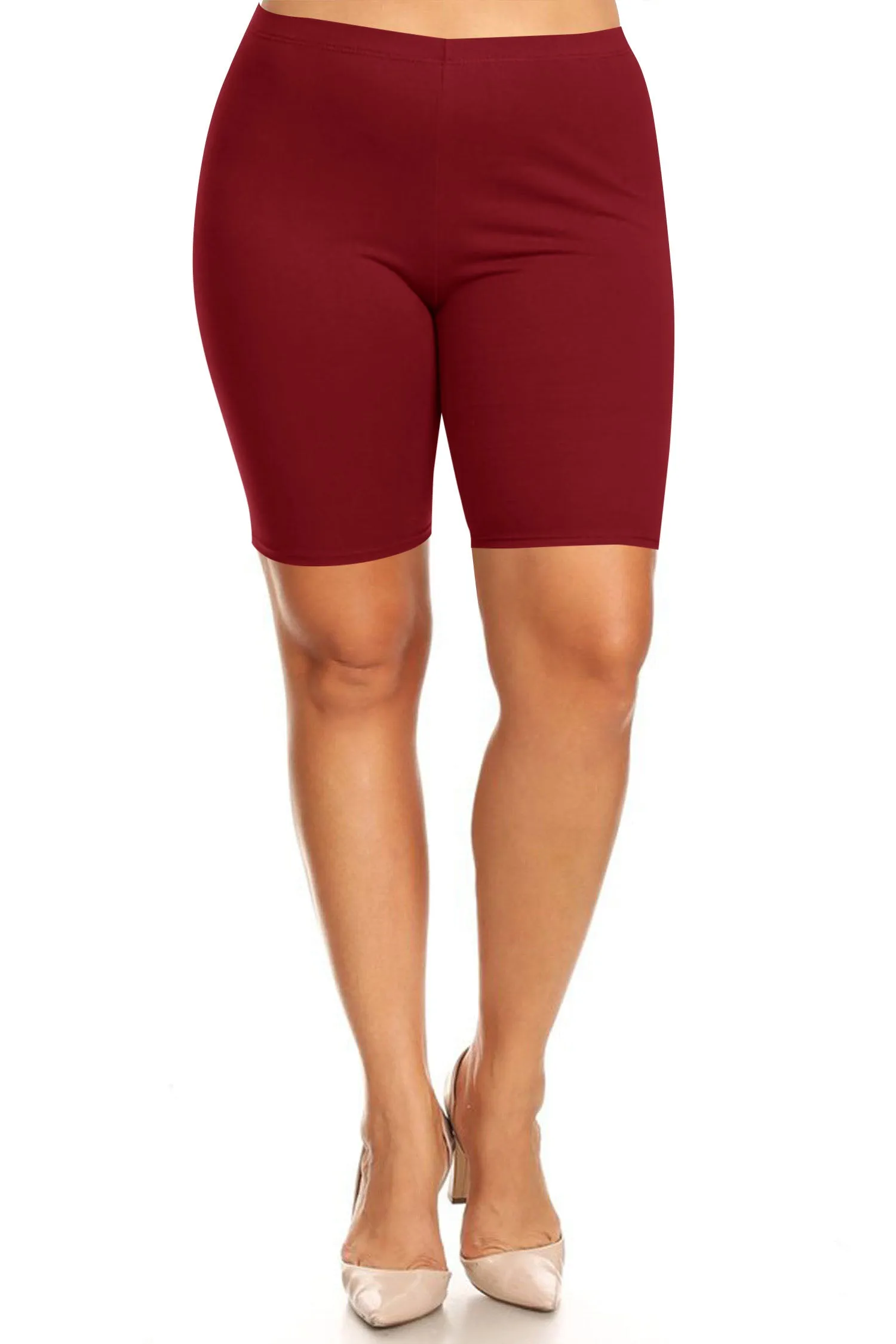 Plus Size Casual Comfy Workout Yoga Basic Solid Biker Shorts Pants P767 $5Each