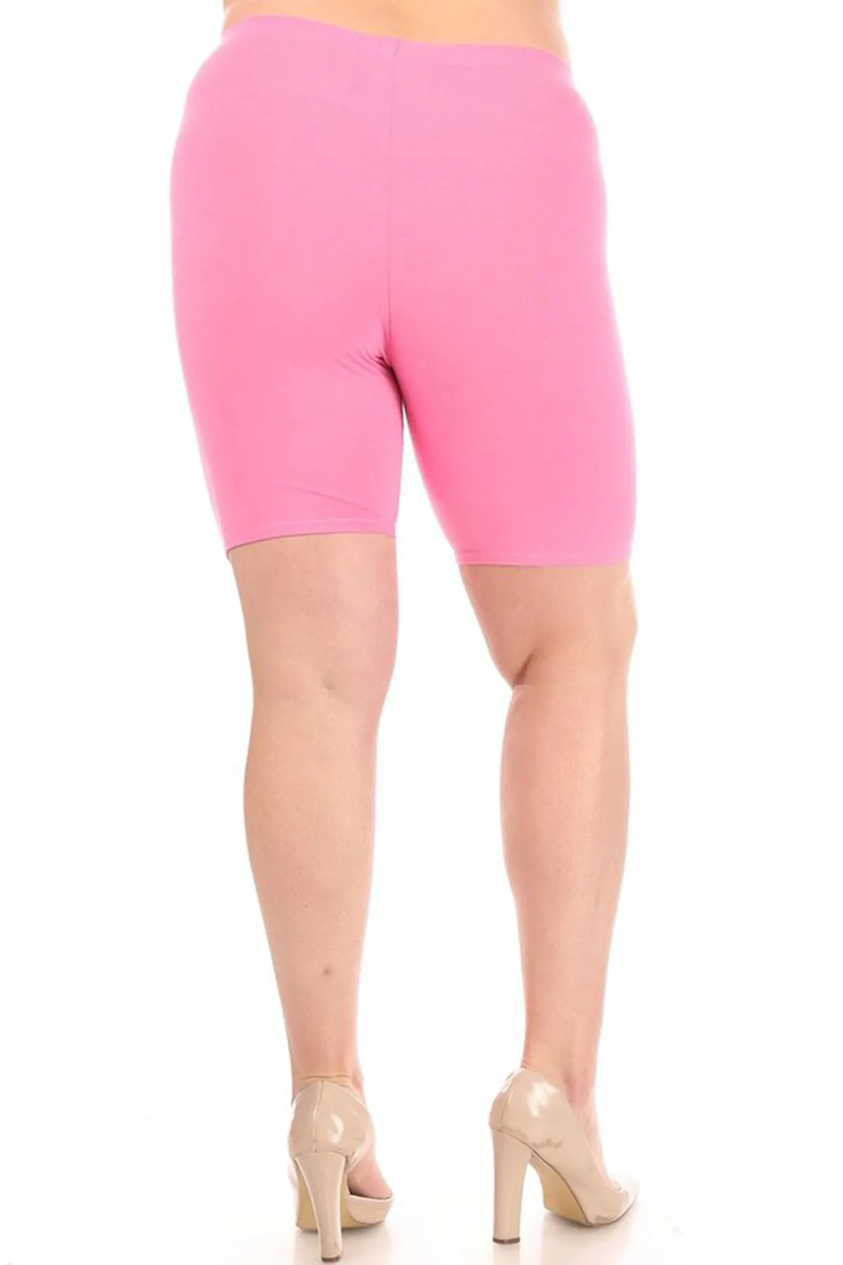 Plus Size Casual Comfy Workout Yoga Basic Solid Biker Shorts Pants P767 $5Each