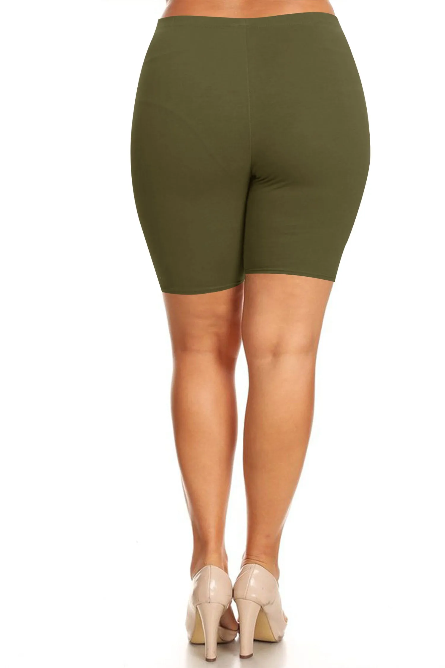 Plus Size Casual Comfy Workout Yoga Basic Solid Biker Shorts Pants P767 $5Each