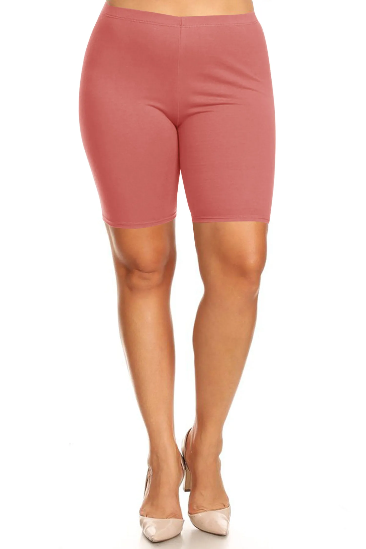 Plus Size Casual Comfy Workout Yoga Basic Solid Biker Shorts Pants P767 $5Each