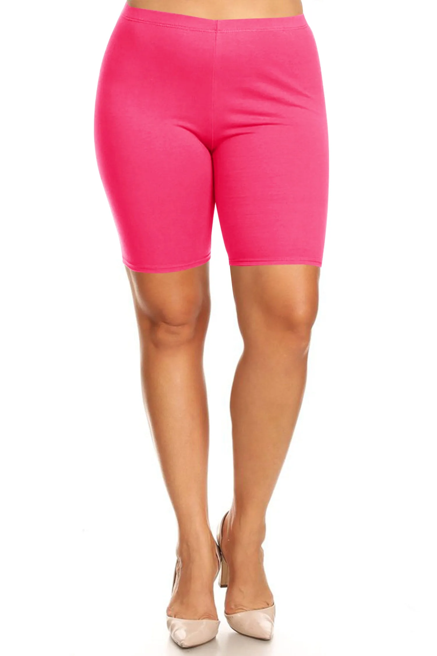 Plus Size Casual Comfy Workout Yoga Basic Solid Biker Shorts Pants P767 $5Each