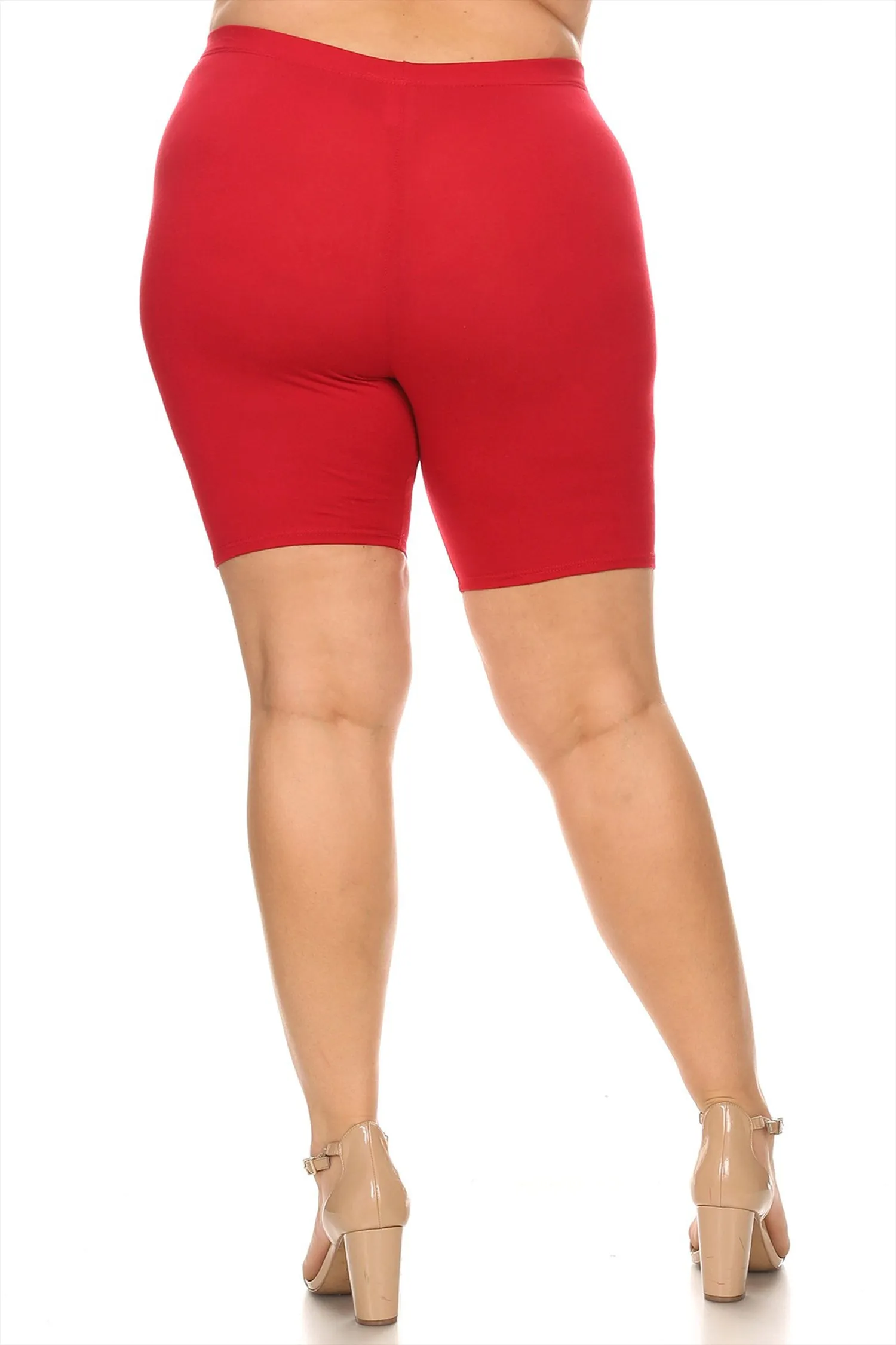 Plus Size Casual Comfy Workout Yoga Basic Solid Biker Shorts Pants P767 $5Each