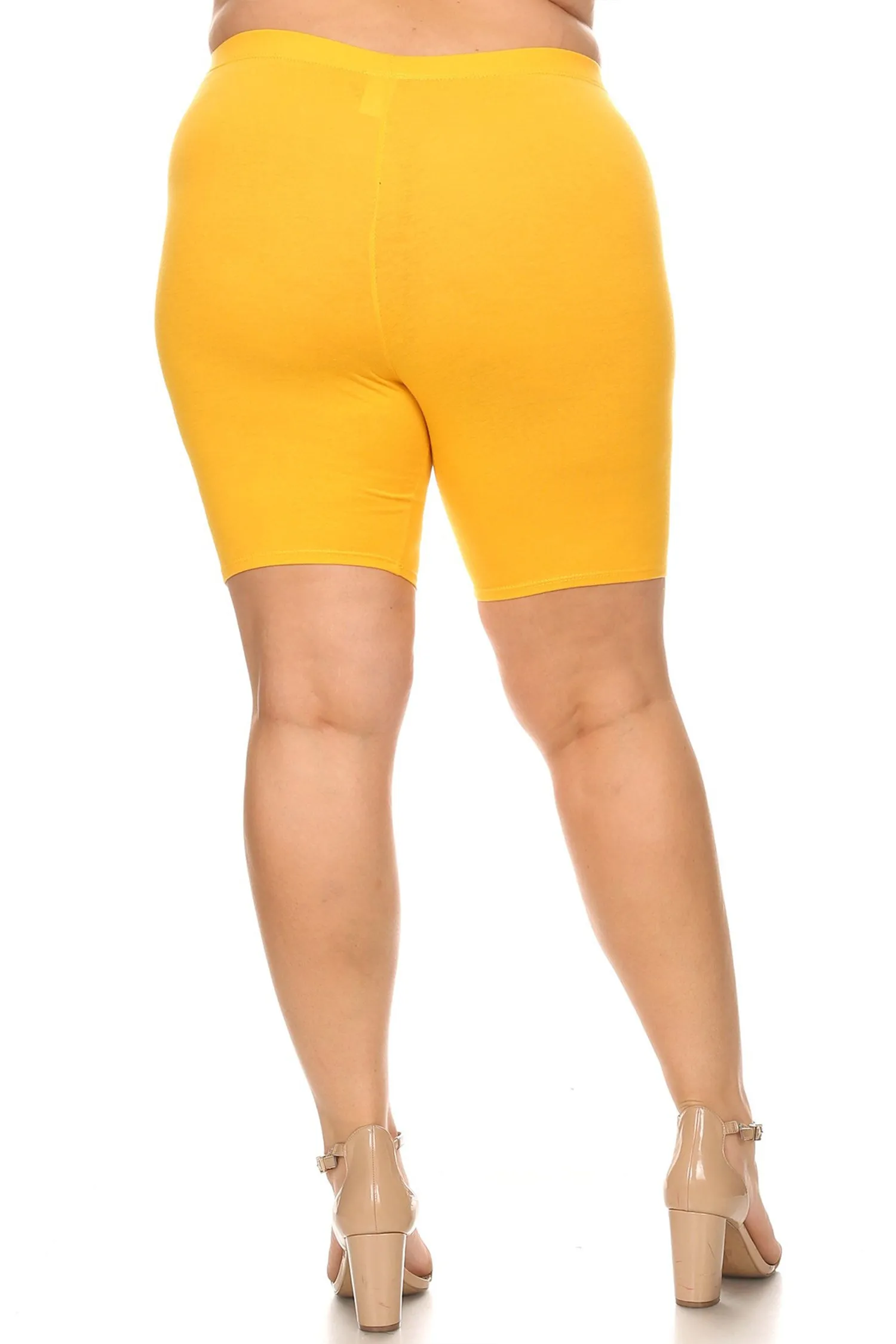 Plus Size Casual Comfy Workout Yoga Basic Solid Biker Shorts Pants P767 $5Each