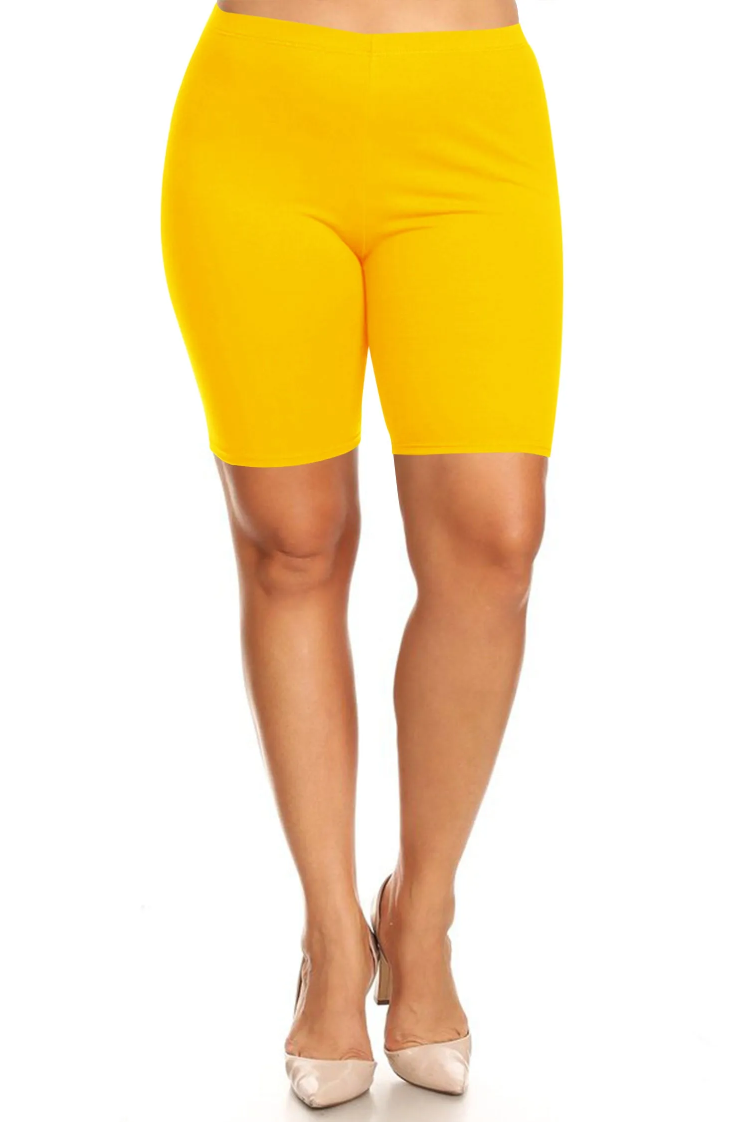 Plus Size Casual Comfy Workout Yoga Basic Solid Biker Shorts Pants P767 $5Each