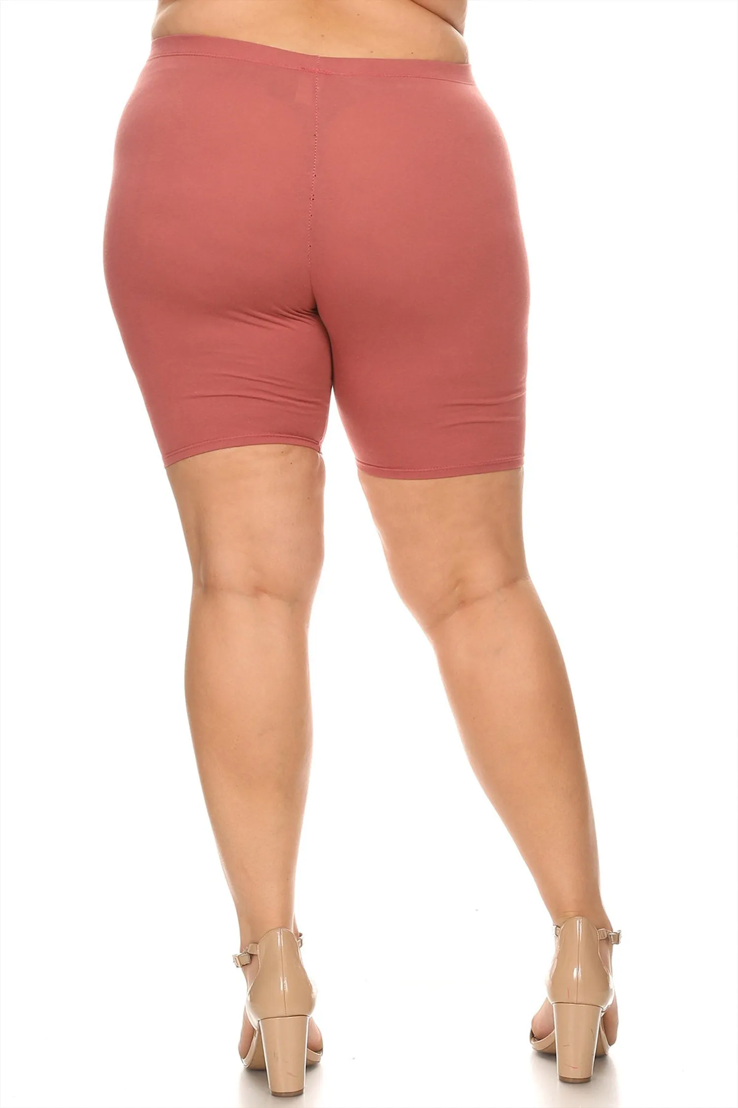 Plus Size Casual Comfy Workout Yoga Basic Solid Biker Shorts Pants P767 $5Each