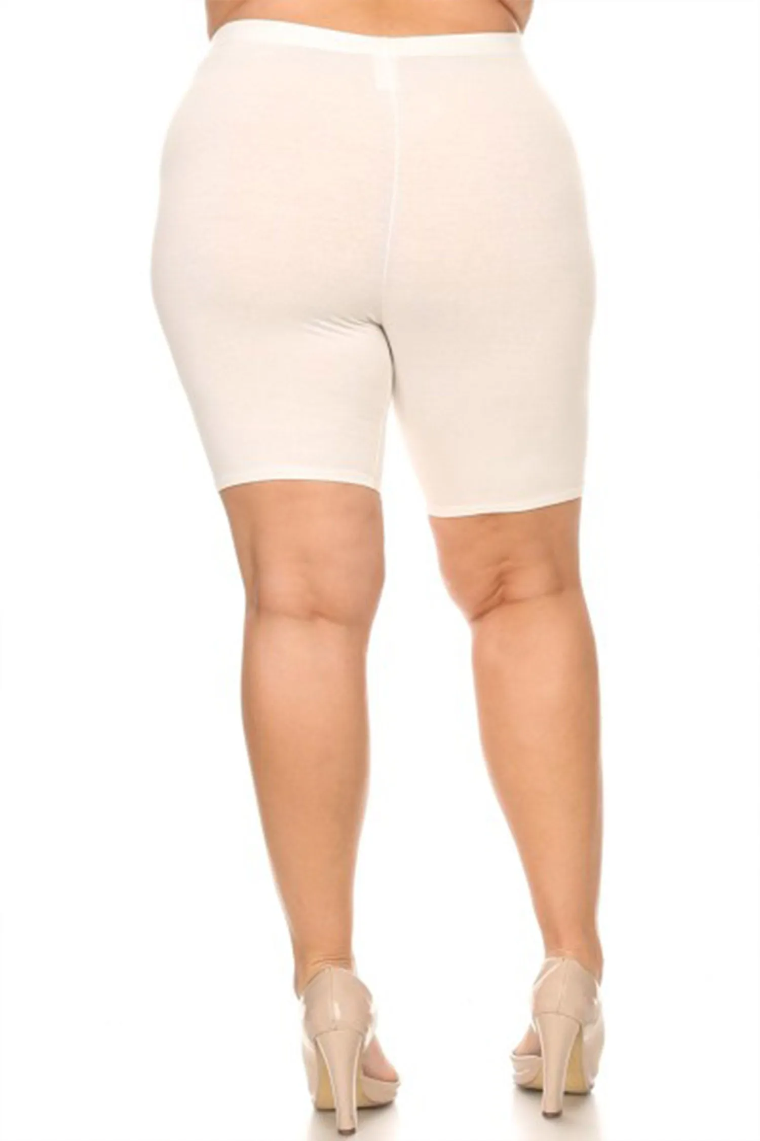 Plus Size Casual Comfy Workout Yoga Basic Solid Biker Shorts Pants P767 $5Each