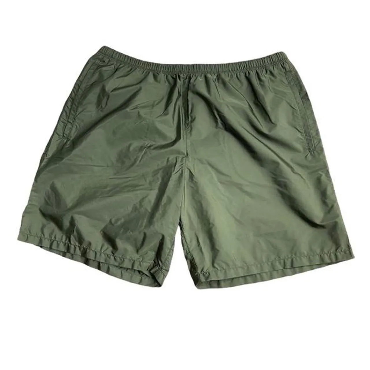 PRADA MILANO NYLON KNEE LENGTH SWIM SHORTS - OLIVE