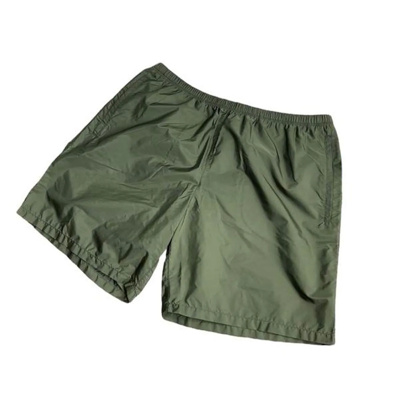 PRADA MILANO NYLON KNEE LENGTH SWIM SHORTS - OLIVE
