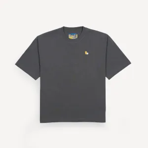 Premium Heavy Cotton Boxy Fit Embroidered Icon Tee - Turbulence / Corgi Icon