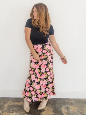 Pretty in Pink Rose Maxi Skirt