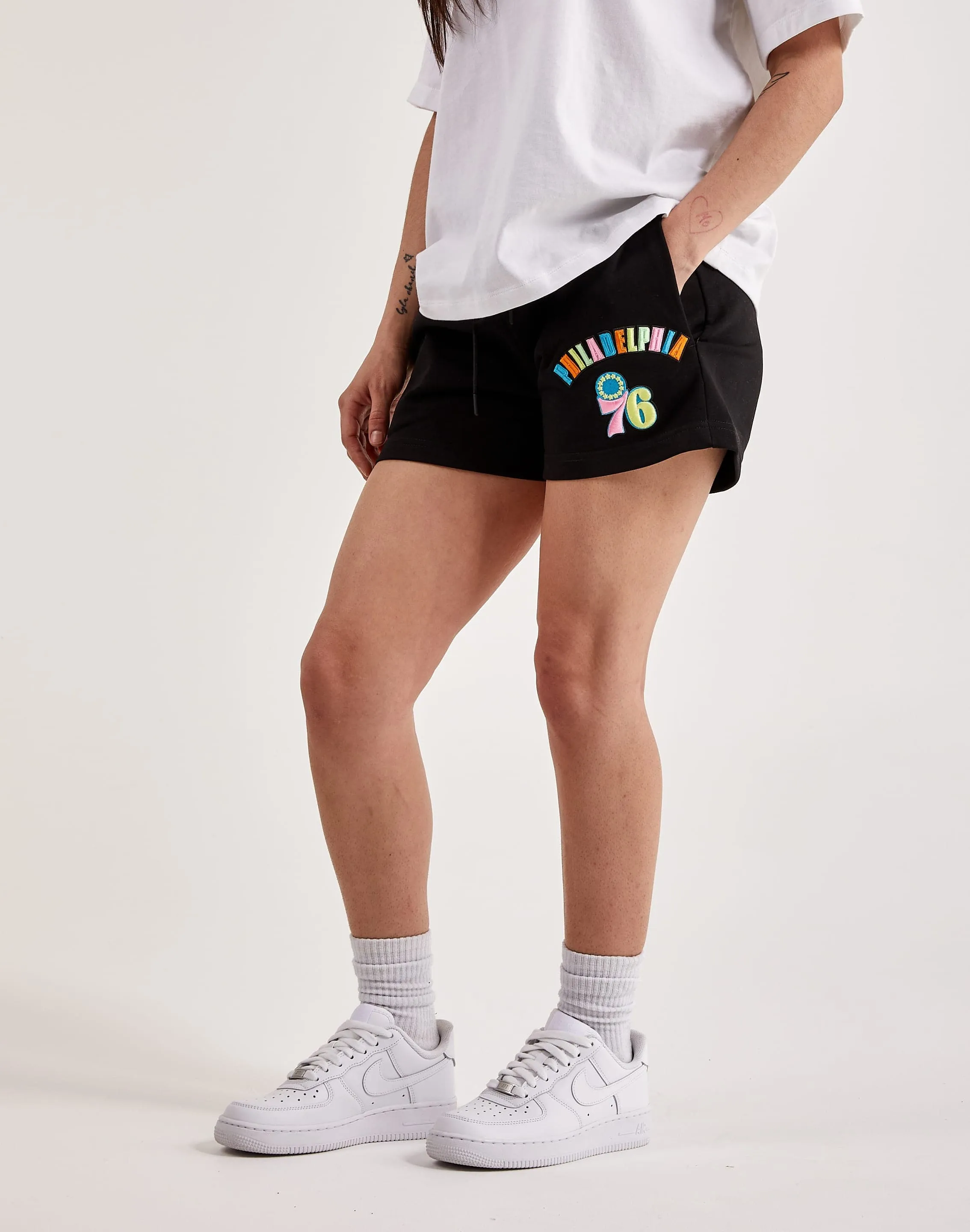 Pro Standard Philadelphia 76ers Washed Neon Fleece Shorts