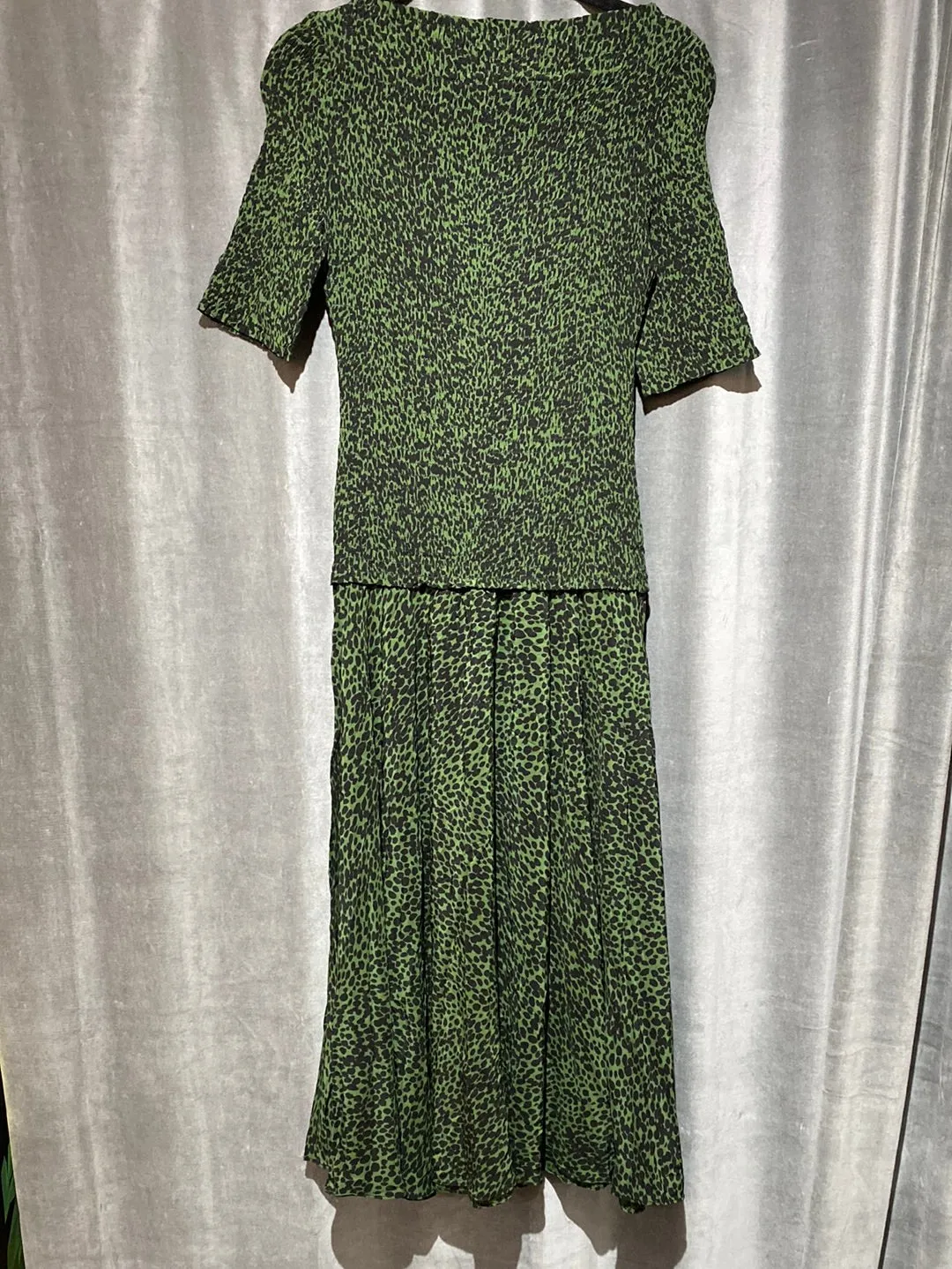 Proenza Schoulder 'Green Smocked Dot' dress Boat Neck