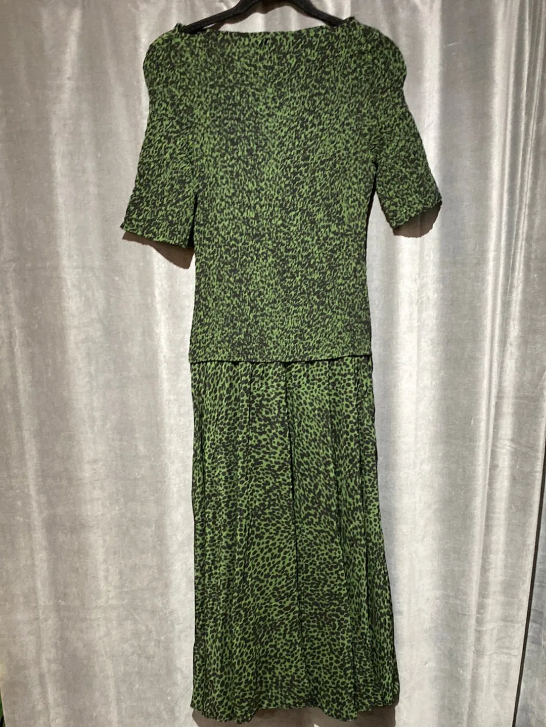 Proenza Schoulder 'Green Smocked Dot' dress Boat Neck