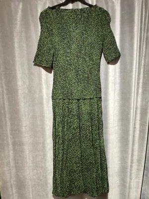 Proenza Schoulder 'Green Smocked Dot' dress Boat Neck