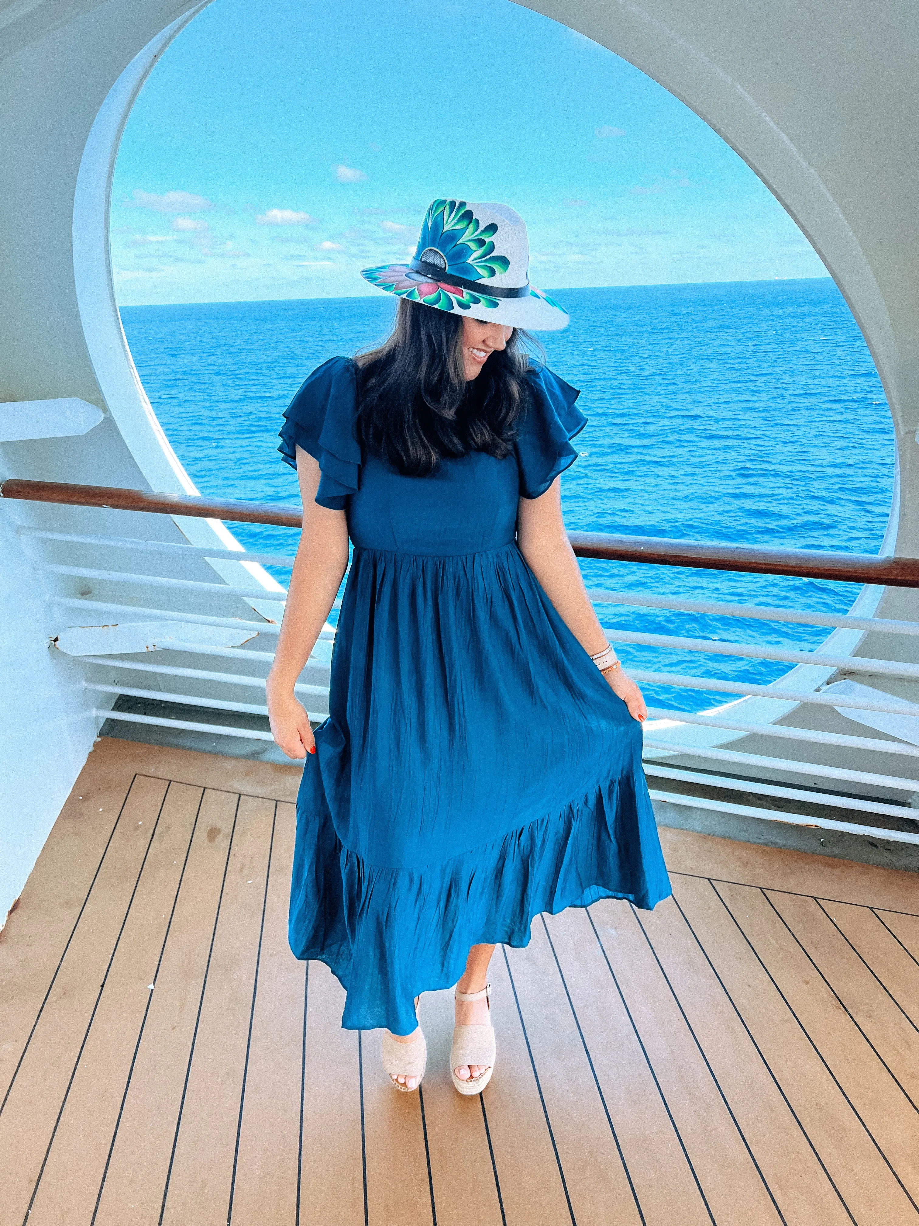 Prussian Blue Ruffled Dress