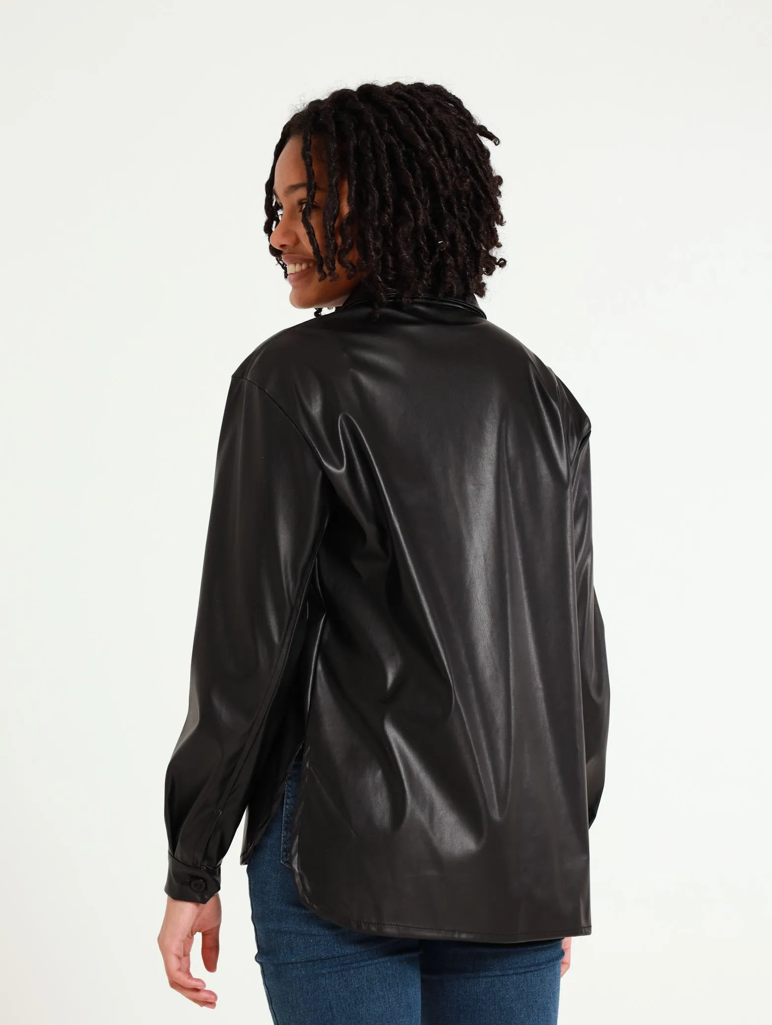 Pu Shacket - Black