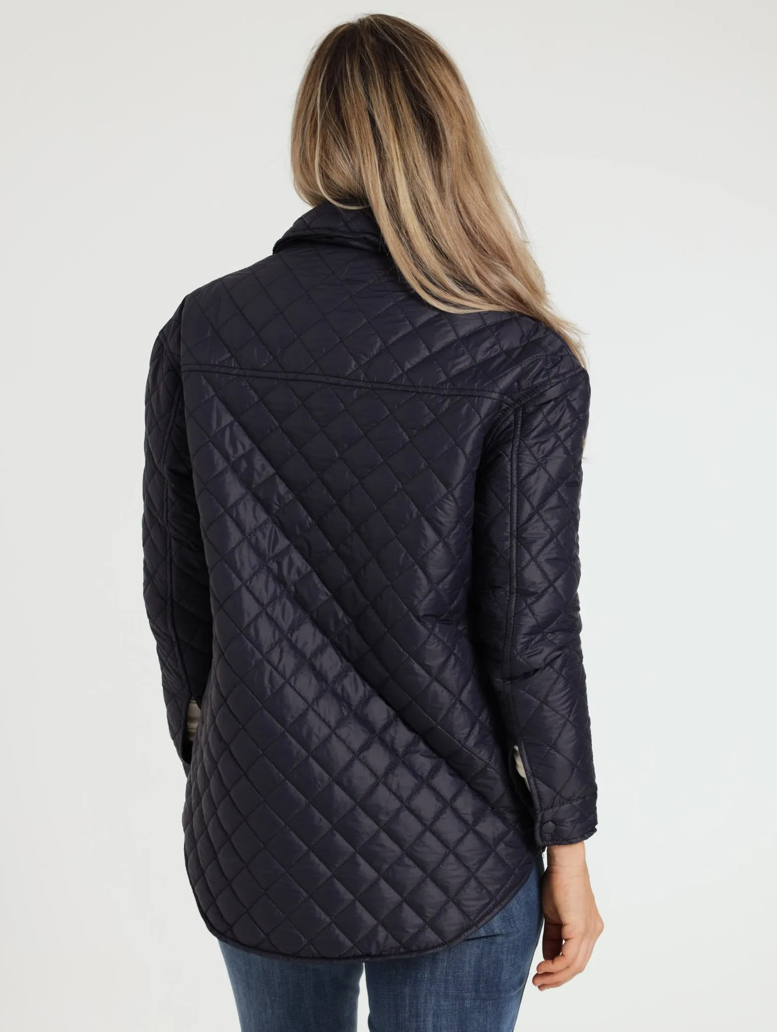 Quilted Shacket - Navy