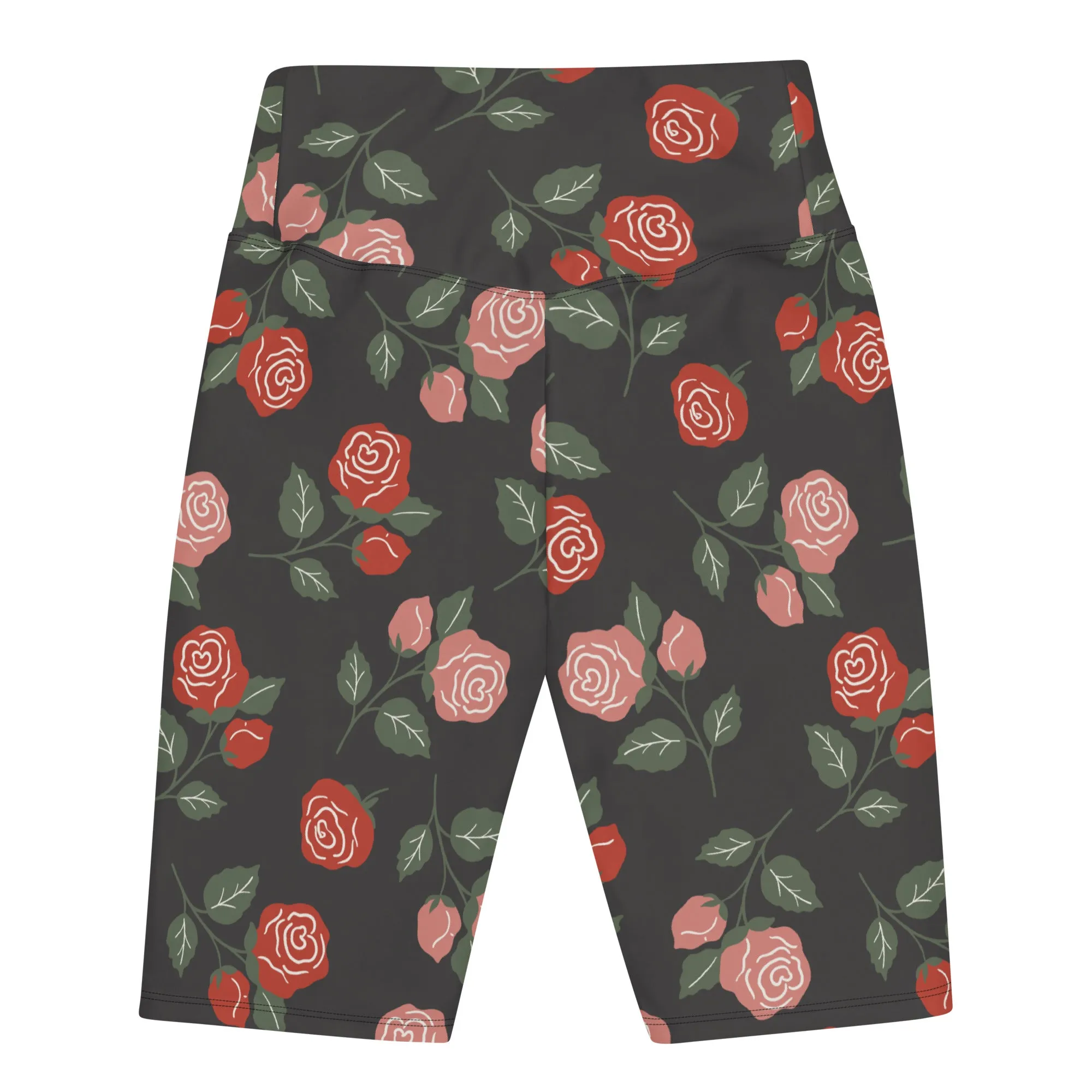 Red & Pink Roses Biker Shorts (XS-3XL)