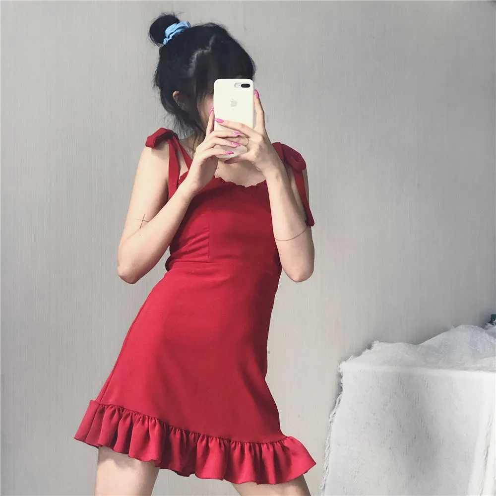 red slip dress   KF40035