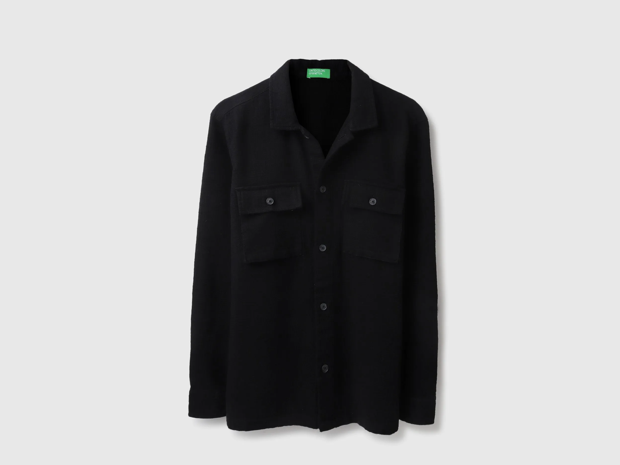 Regular Fit Spread Collar Textured Shacket