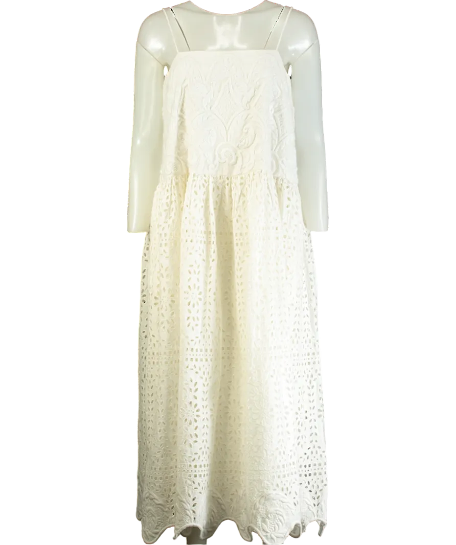 Rhode White Rosa Midi Dress UK M