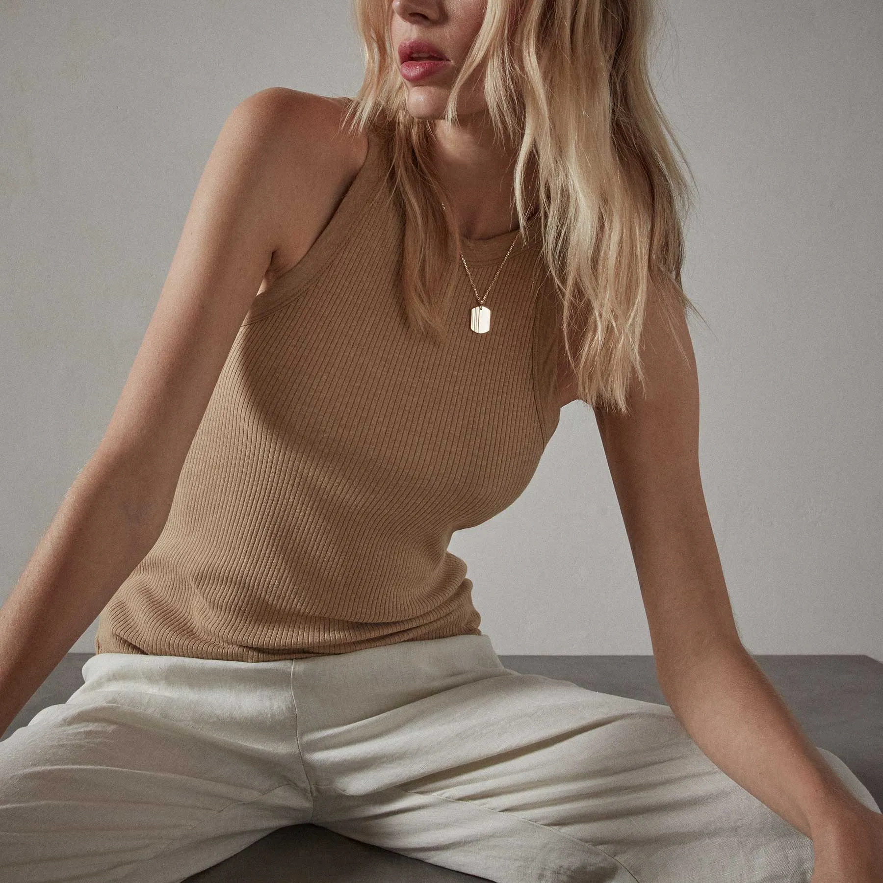 Rib Cut Away Tank - Bronze