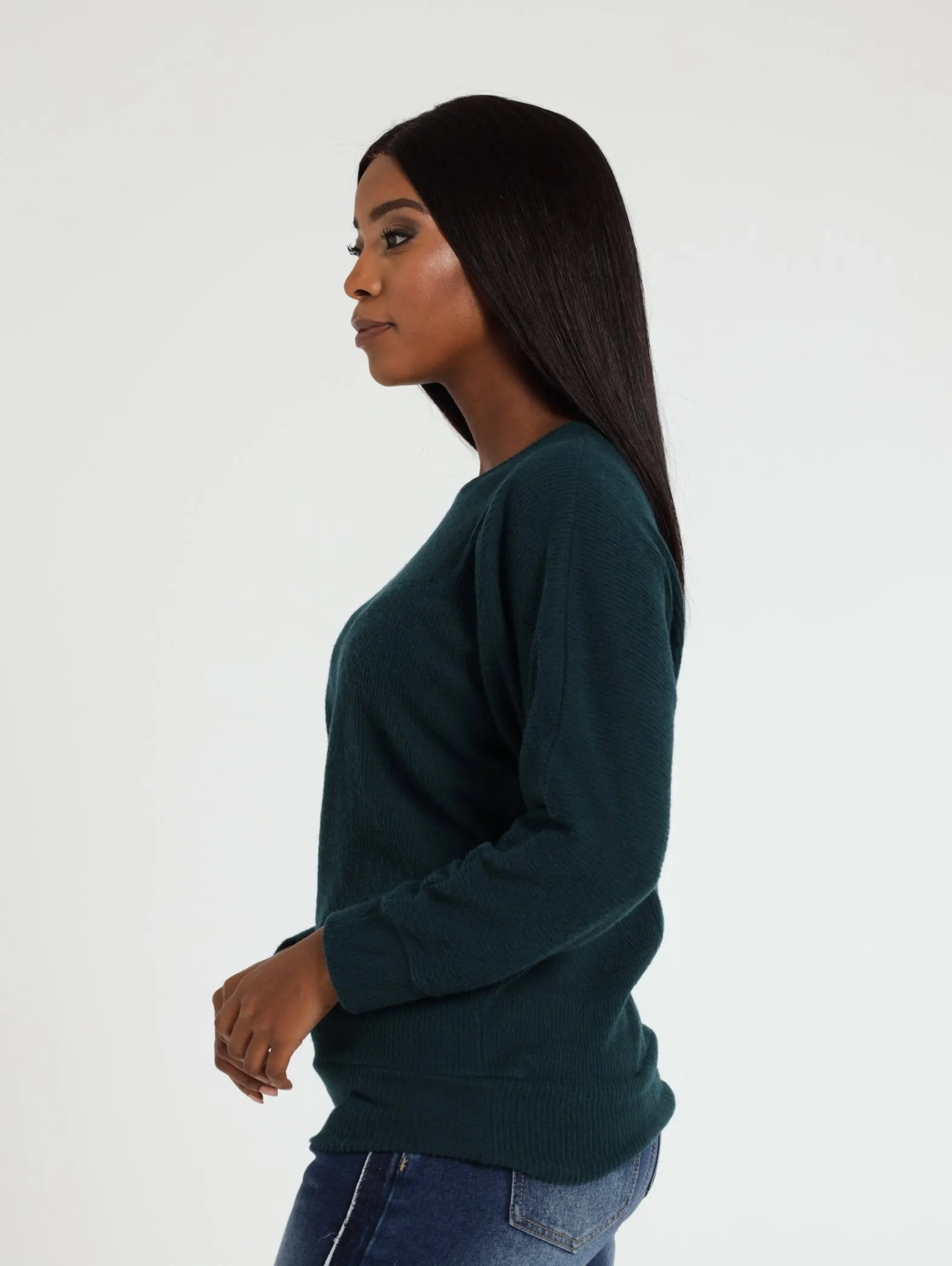 Rib Dolman Tee - Teal