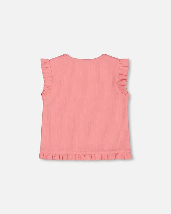 Rib Tank Top with Frills