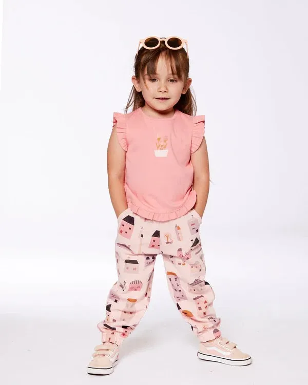 Rib Tank Top with Frills