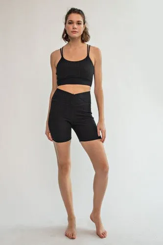 Ribbed Biker Shorts V Waist