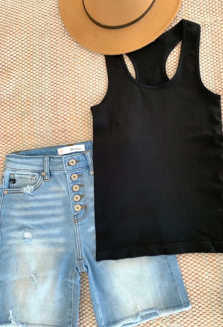 Ribbed Racer Back Tank