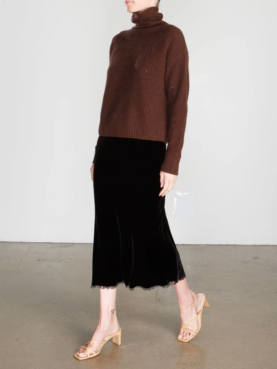 Riley Skirt in Velvet - Black