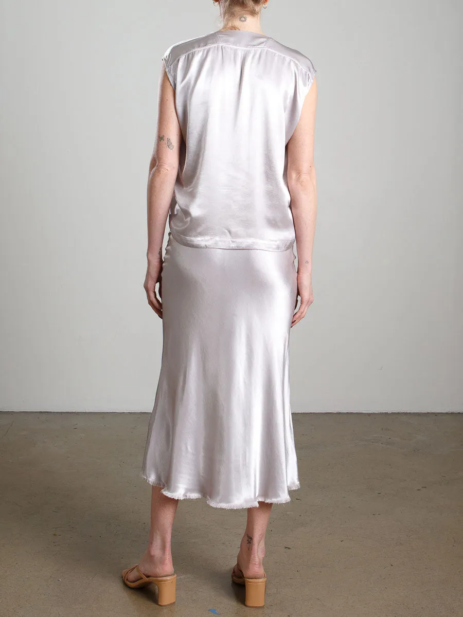 Riley Skirt in Vintage Satin - Silver