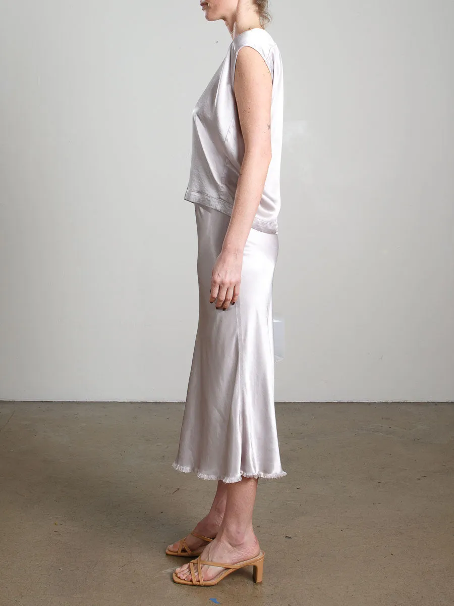 Riley Skirt in Vintage Satin - Silver