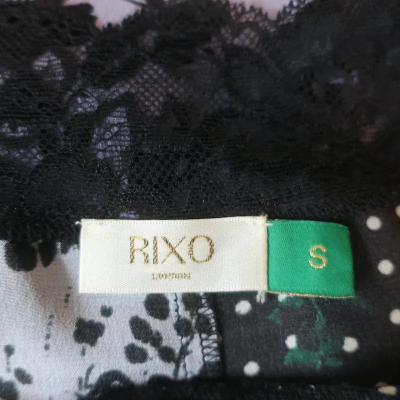 RIXO Midi Slip Dress Naomi Mixed Floral Print Silk Size Small
