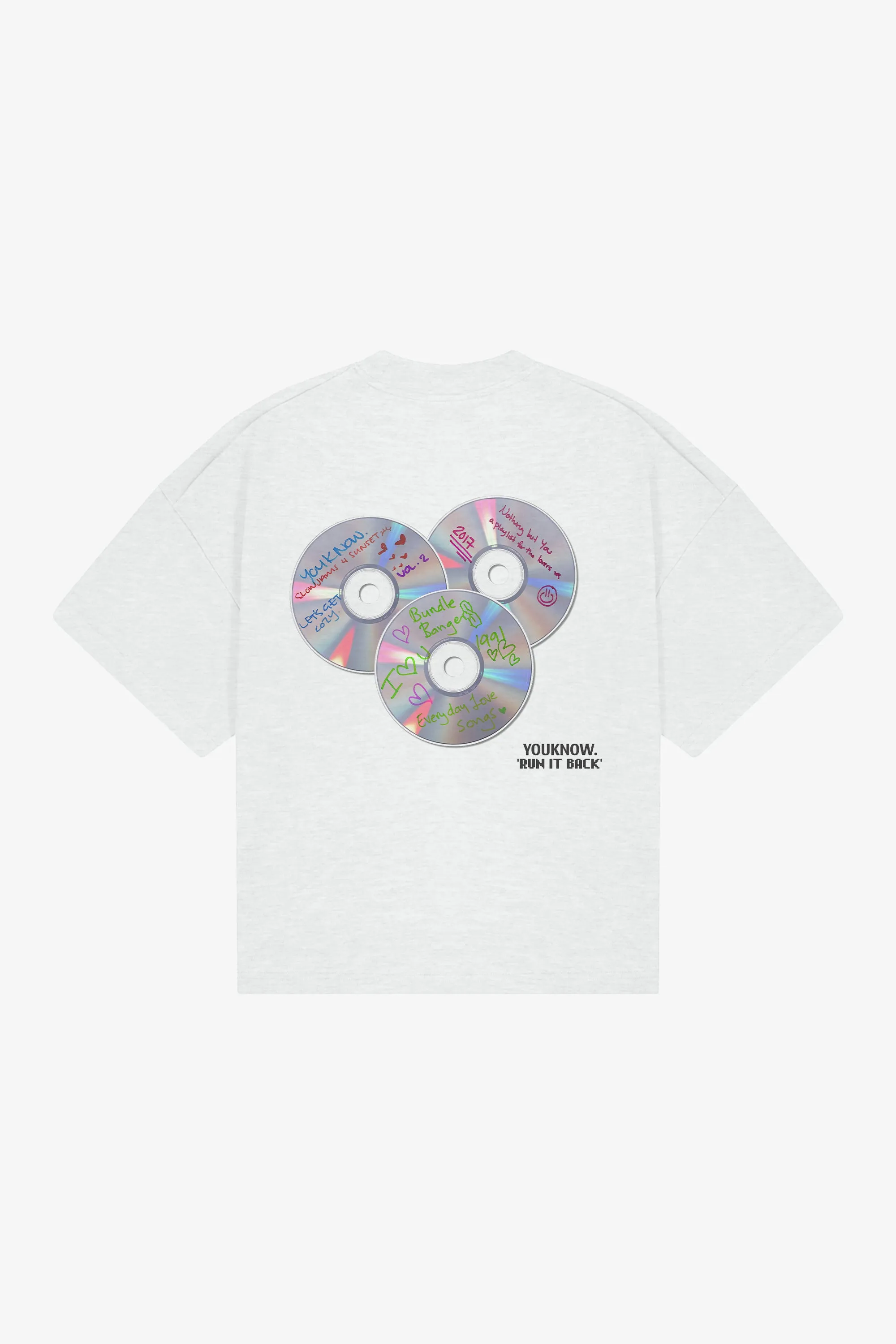 RUN IT BACK TEE - BURNER | White Marle