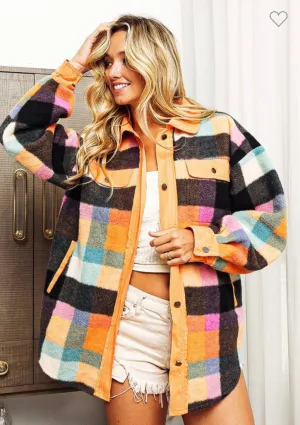 Sabrina brushed check oversized Shacket