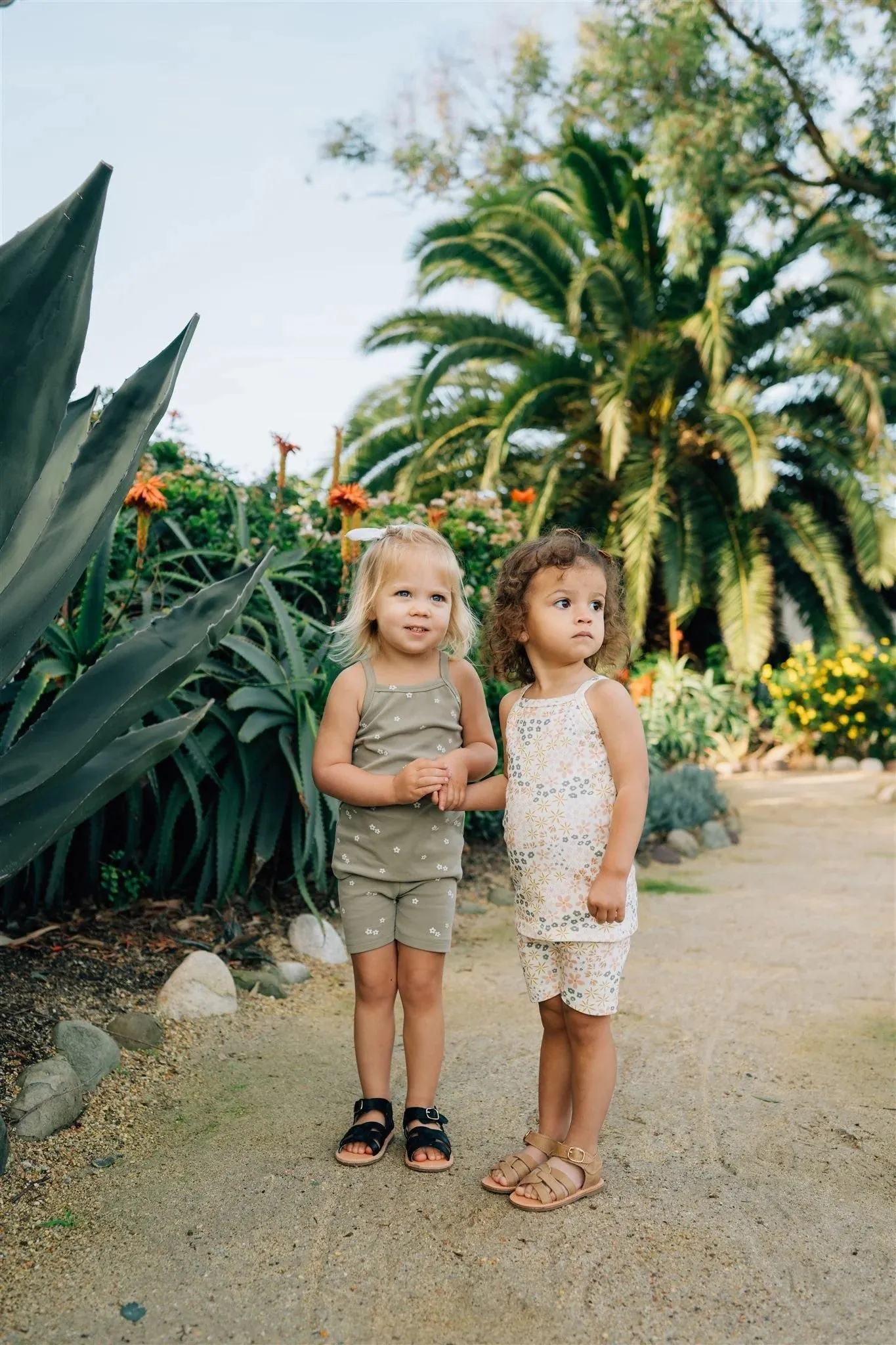 Sage Floral Tank   Biker Short Set