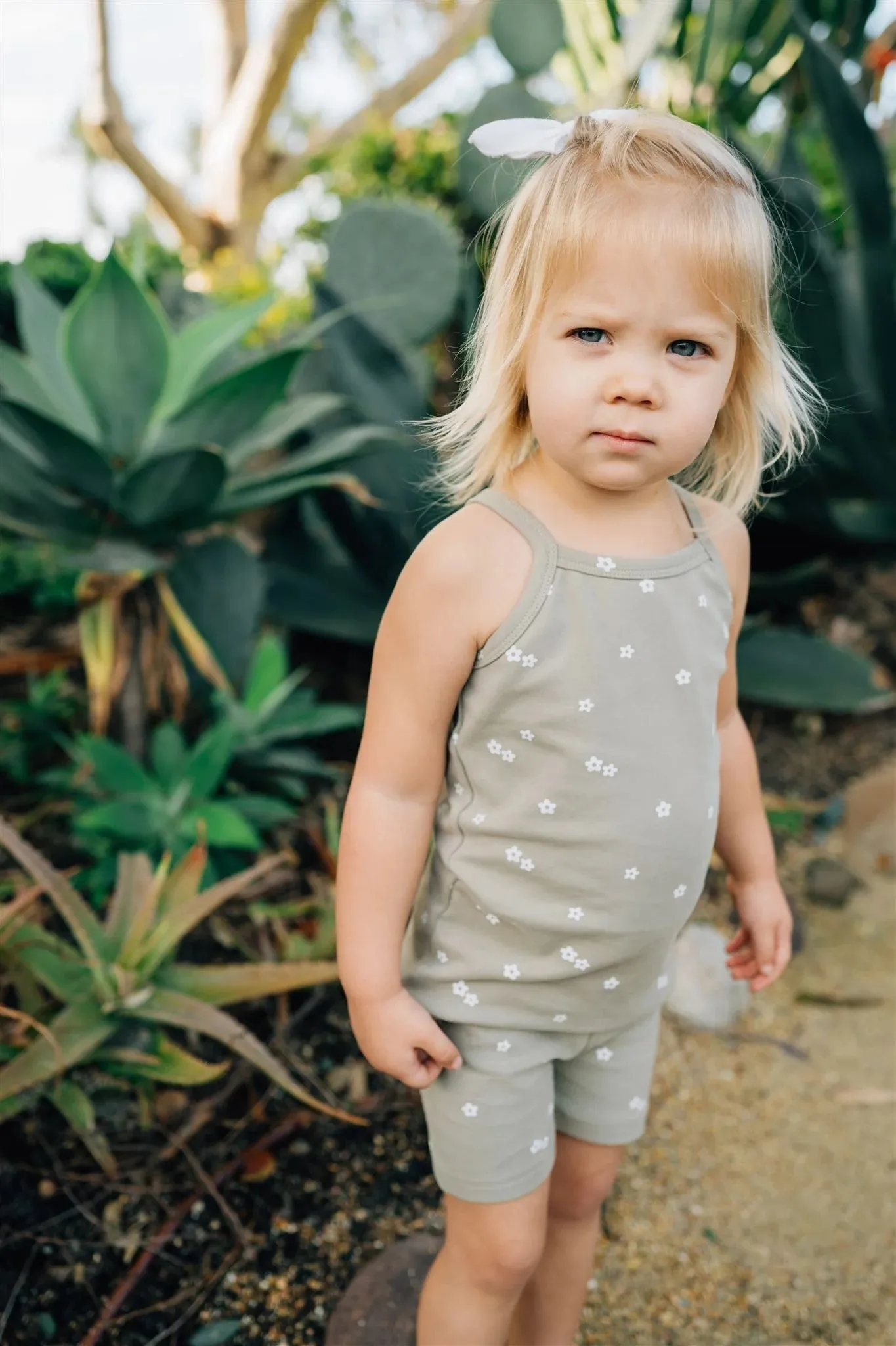 Sage Floral Tank   Biker Short Set