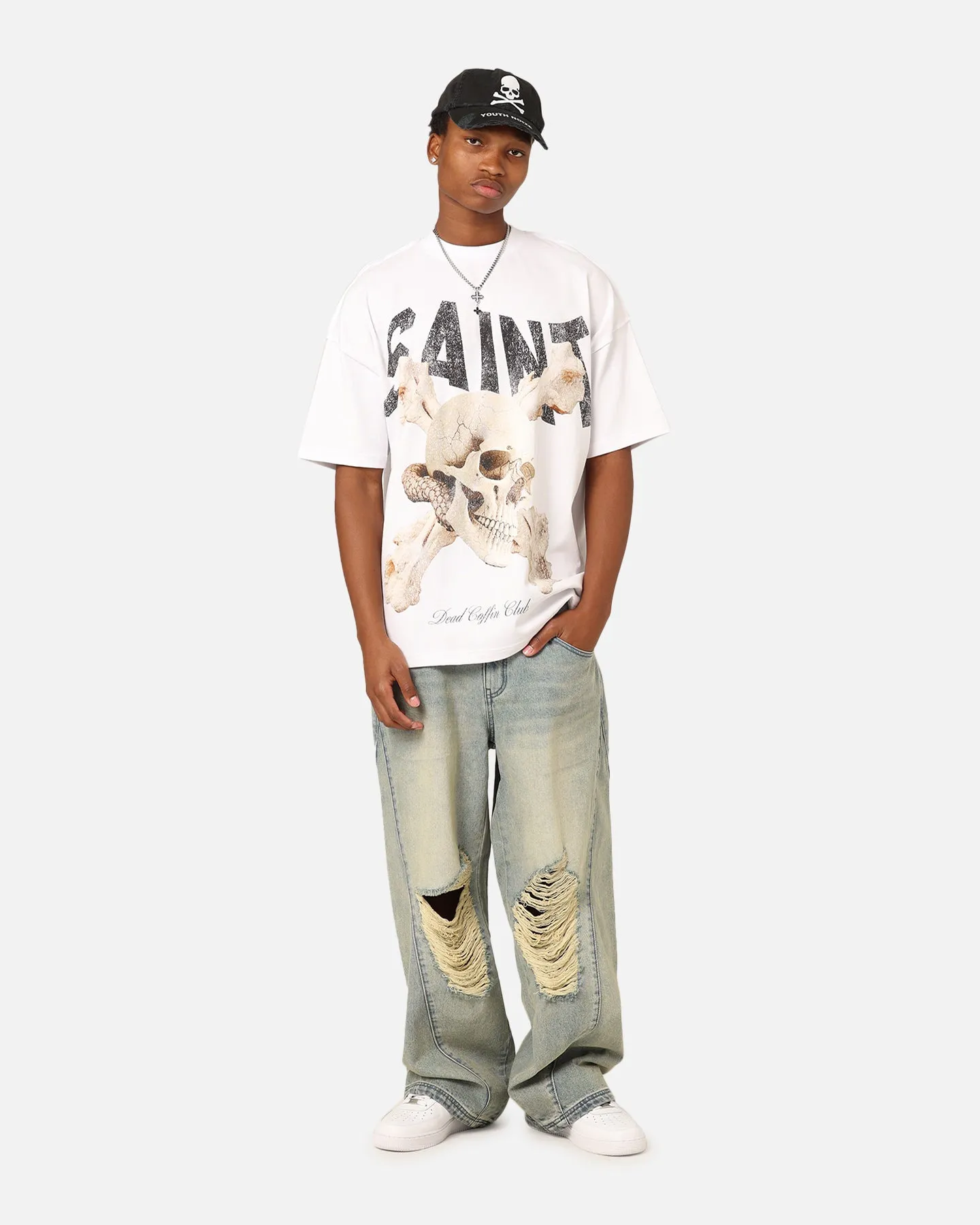 Saint Morta Dead Coffin Club Boxy T-Shirt White