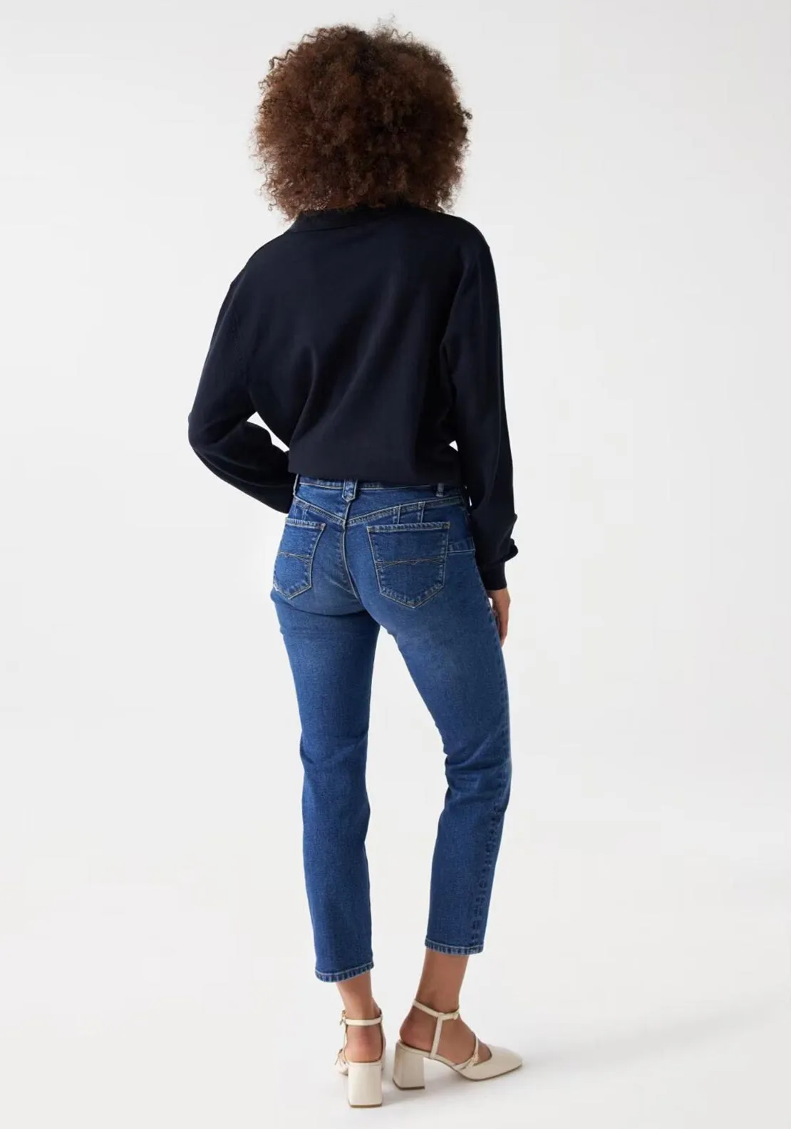Salsa Destiny Push Up Cropped Slim Jeans, Blue