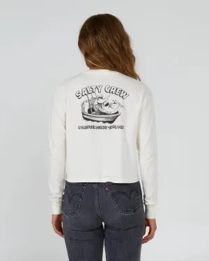 Salty Crew - Floats Your Boat LS Crop Tee - Off White