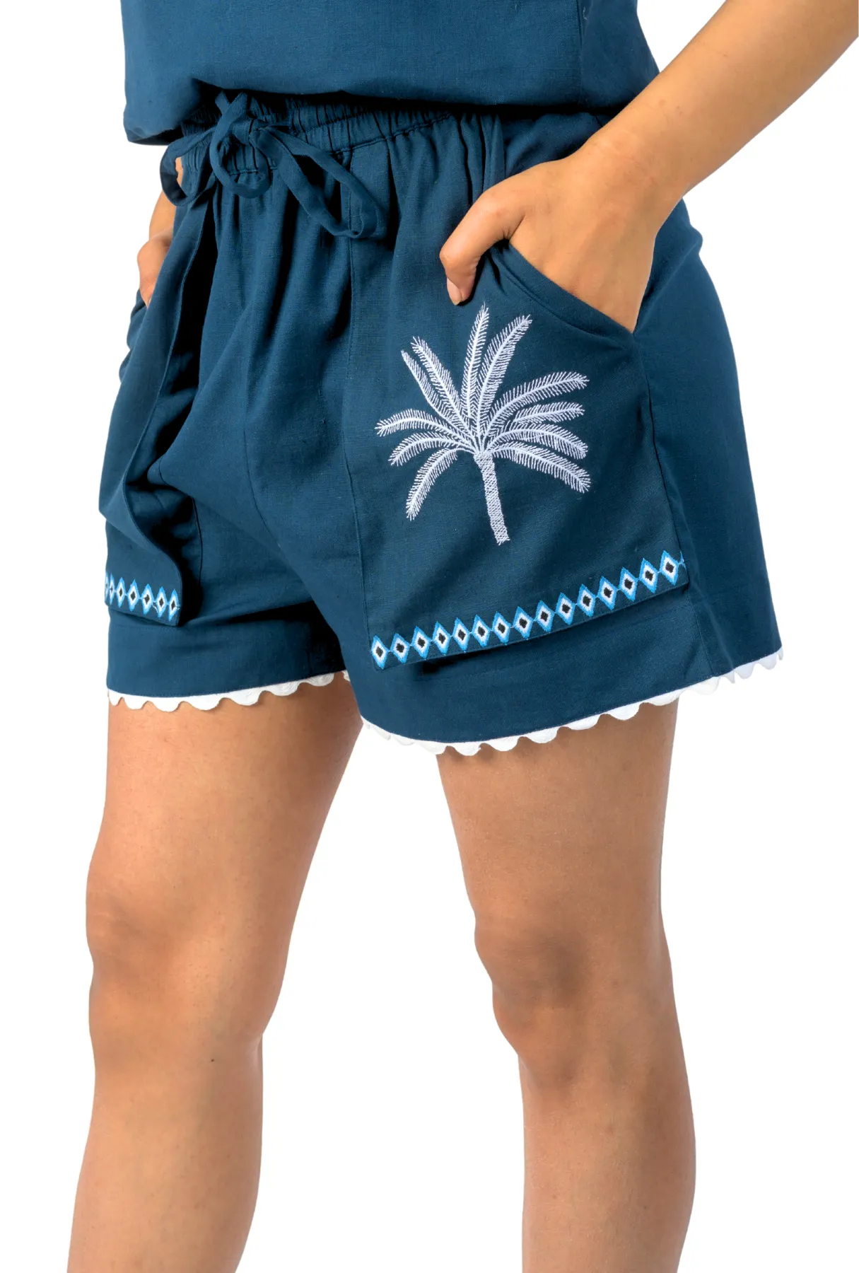 Sand & Sea Shorts – Under the Palms - Navy