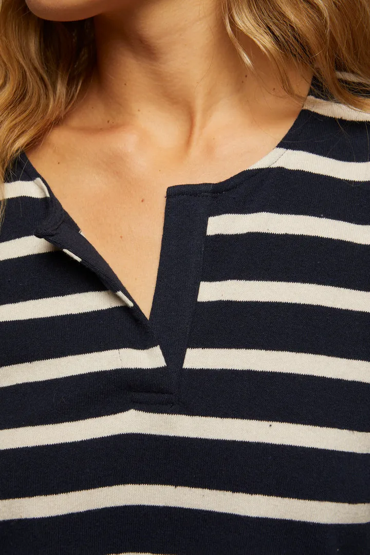 Sarah - Navy Natural Stripe