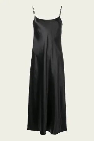 Satin Slip Dress in Black