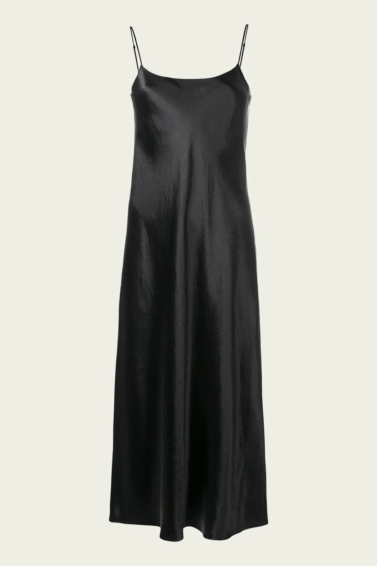 Satin Slip Dress in Black
