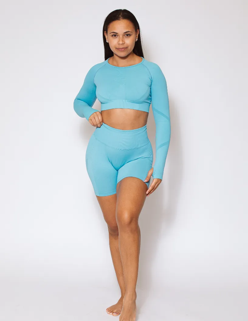 Sculpt Scrunch Biker Shorts | SKY BLUE