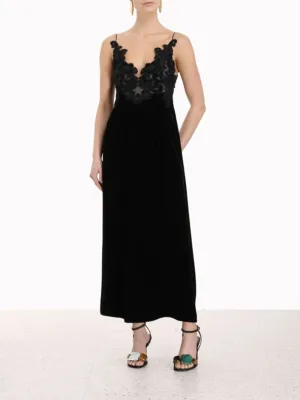 Sensory Velvet Midi Slip Dress